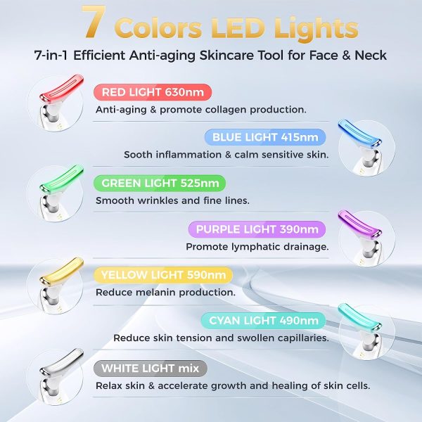 Facial Massager Red-Light-Therapy-for-Face and Neck, Face 𝖲 culpting Wand with 7 Color - Image 7