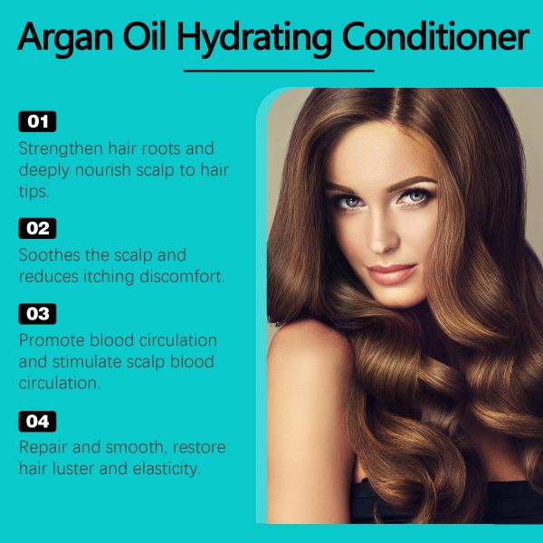 AMALIA Argan Oil Hydrating Conditioner, Deep Repair Hair Treatment, 3.38 FL OZ - Image 5